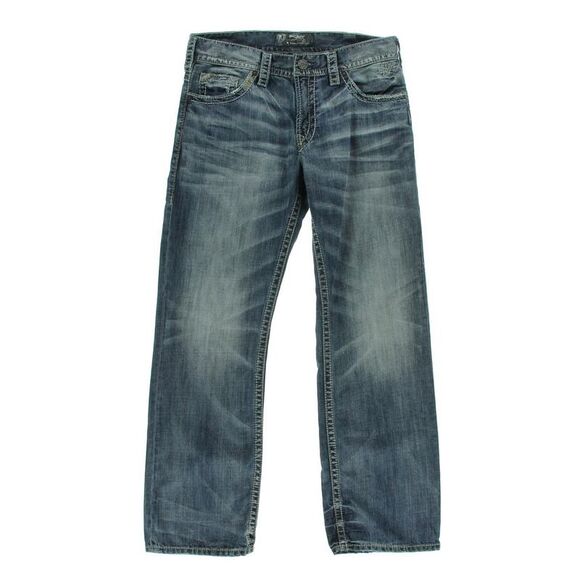 Silver Jeans Co. Mens Zac Denim Whisker Wash Straight Leg Jeans NWT - Picture 1 of 2